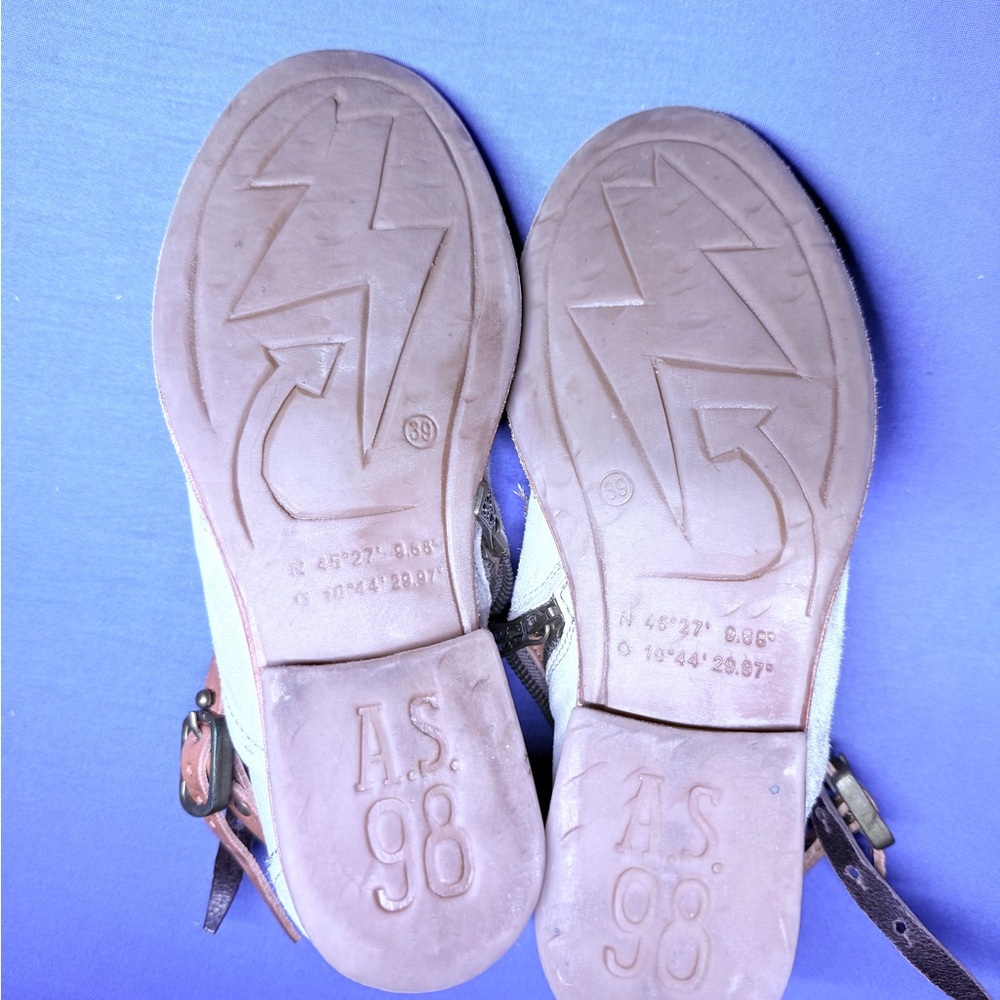 A.S.98 Women's Cream and Tan Ankle Boots - Picture 7 of 7